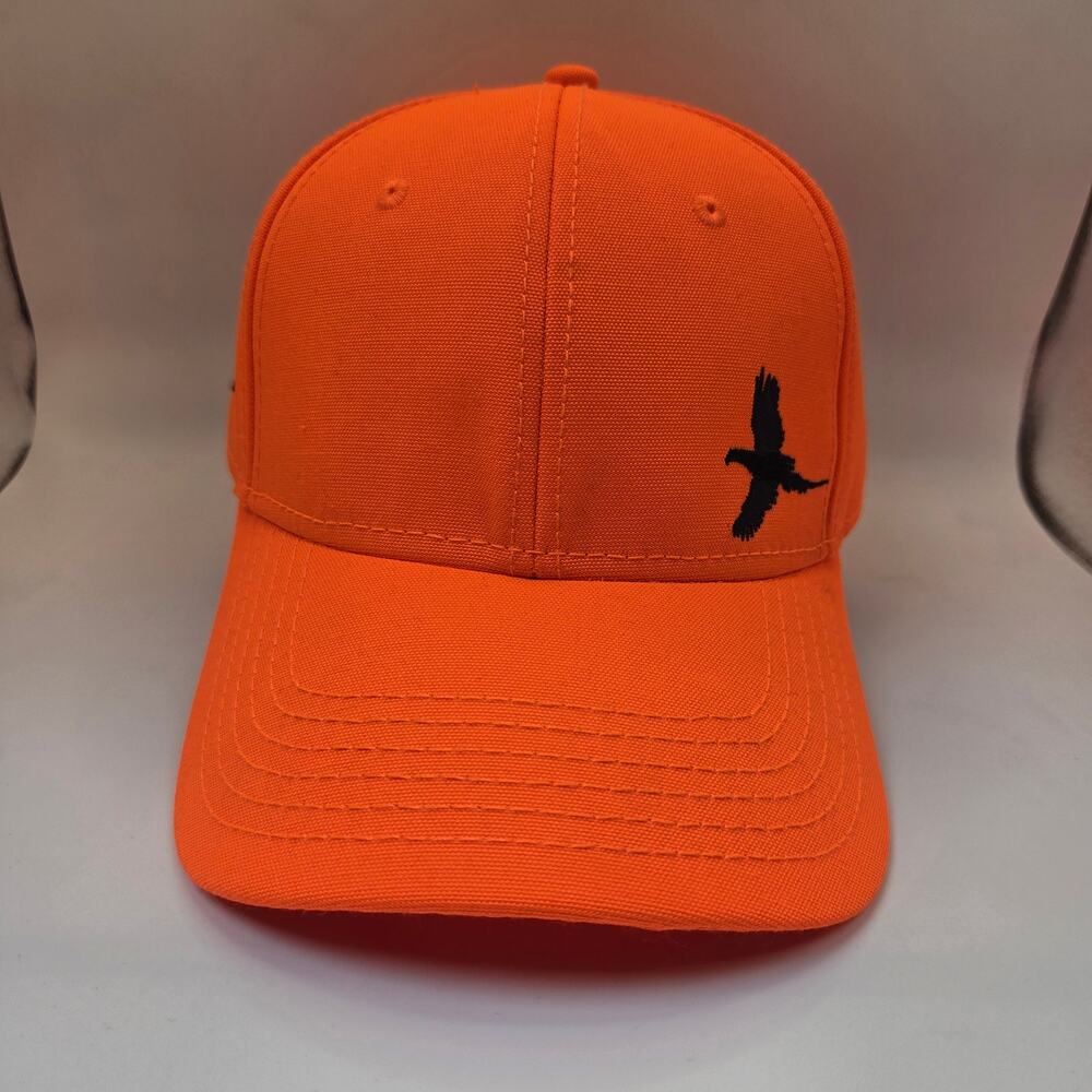Pheasants Forever Neon Orange Hunting Cap Hook Loop Strapback Embroidered Bird